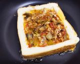 トマト煮をアレンジ☆キッシュ風トースト作り方4写真