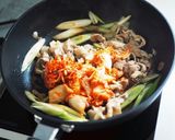 即席ラーメンで♪豚キムチ餡かけラーメン☆作り方5写真