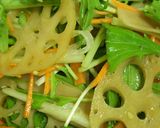 シャキ旨♪蓮根と水菜のデリ風ごま酢サラダ作り方9写真