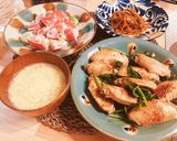 手羽中と青菜のニンニク醤油炒め作り方6写真
