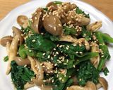 つる菜としめじのごま和え作り方5写真