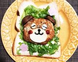 ハンバーグでくまちゃんトースト作り方3写真