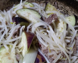 牛肉とナスともやしの炒めもの 塩味作り方10写真