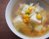 コーン・卵の中華スープに豆腐プラス！作り方7写真
