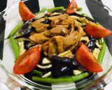 レンジで 夏野菜 照焼きチキン乗せ 茄子作り方3写真