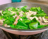 ほうれん草ときのこの和風だしスープパスタ作り方3写真