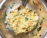 混ぜて焼くだけ！巨大おやきご飯！！作り方2写真