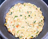 混ぜて焼くだけ！巨大おやきご飯！！作り方4写真