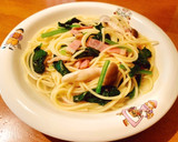 ほうれん草ときのこの和風だしスープパスタ作り方8写真