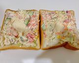食パンアレンジ！チーズサラダサンド作り方2写真