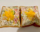 食パンアレンジ！チーズサラダサンド作り方3写真