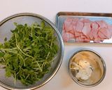 豆苗とベーコンのにんにく炒め作り方1写真