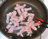 豆苗とベーコンのにんにく炒め作り方2写真