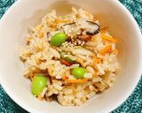 鮭、枝豆、ゴボウ、キノコの炊き込みご飯☆作り方10写真