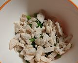 小松菜と茹で鶏のゴマ味噌和え作り方2写真