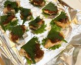 鶏と梅かつおの大葉巻き作り方3写真