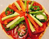 野菜いっぱい。トマトとチーズの手作りピザ作り方7写真