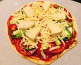 野菜いっぱい。トマトとチーズの手作りピザ作り方8写真
