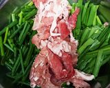 ニラと青ネギたっぷりのしょうが焼き☆油０作り方1写真