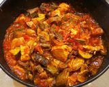 鶏肉(魚介)と夏野菜のハーブトマト煮作り方7写真
