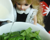 リカちゃん♡生ほうれん草甘酢和えon納豆作り方4写真