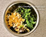 わさび菜と炒り卵の雑穀おにぎり作り方4写真