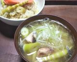 根曲がり竹とサバ水煮缶の味噌汁作り方5写真