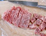 ステーキ肉とにんにくでスタミナ炒飯作り方2写真