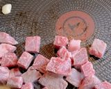 ステーキ肉とにんにくでスタミナ炒飯作り方4写真