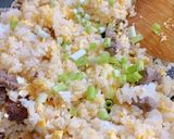 ステーキ肉とにんにくでスタミナ炒飯作り方10写真