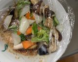 洋風シーフードおこわ味根菜茄子甘酢酢豚作り方13写真
