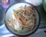 お一人料理　簡単　焼き肉丼作り方3写真