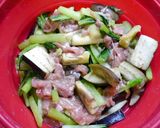 レンジで簡単！豚茄子小松菜の炒め物作り方4写真