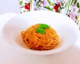桜えびのトマトクリームパスタ。作り方8写真