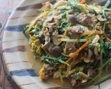 m栄養◎水菜と豚肉の卵入り味噌炒め作り方7写真