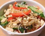 丼にも♪鶏ミンチ糸コン夏野菜の甘辛炒め作り方7写真