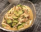 食感楽しいサバ缶と長芋の食べる万能だれ作り方2写真