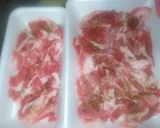 ケバブ焼肉♪牛コマ切れで♪フライパンで♪作り方1写真