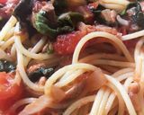 ツナとほうれん草のトマトソースパスタ作り方5写真