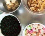 作り置き介護食♡花麩ワカメ高野豆腐の煮物作り方1写真