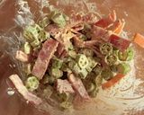 オクラとベーコンの明太マヨチーズ焼き作り方2写真