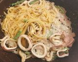 ワンポットで！イカとアスパラの簡単パスタ作り方4写真