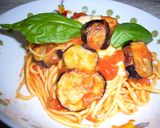 揚げ茄子のモッツァレラトマトパスタ作り方7写真