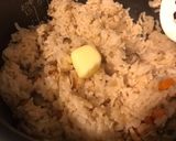 バター醤油香る♡ホタテのヒモ炊き込みご飯作り方4写真
