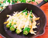 簡単おつまみ☆オクラのチーズ焼き作り方2写真
