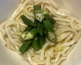 レンチンで簡単！オクラ明太バターうどん作り方2写真