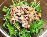 水菜と豚こまのさっぱりタレぽん和え作り方4写真