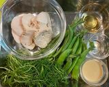 おかひじきと豆のチキンサラダ作り方1写真