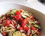 お皿で完結！夏野菜の冷製パスタ作り方3写真