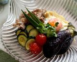 豚しゃぶ＆揚げ野菜のぶっかけ風うどん作り方4写真